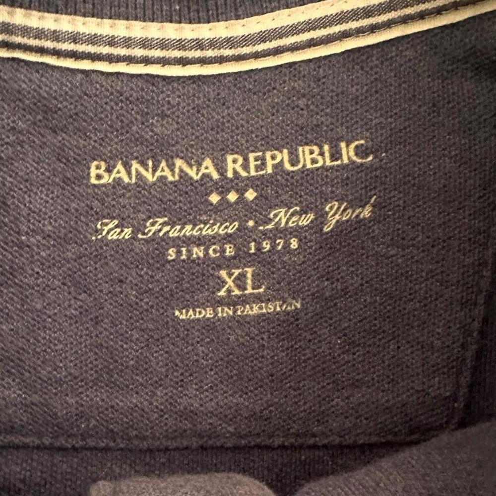 Banana Republic Men's Purple Solid Polo Shirt Short Sleeve Button Size XL